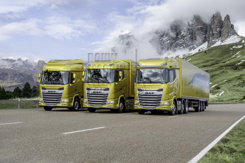 De New Generation DAF trucks 2021. Van links naar rechts XF XG en XG+